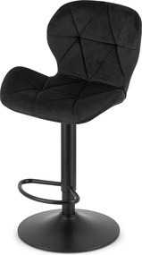 PROMOCJA Krzesło barowe z czarną nogą WEST VELVET, czarne II. jakości