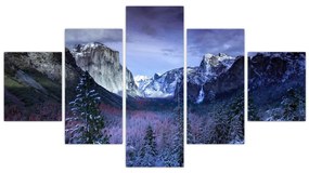 Obraz zimowego górskiego krajobrazu (125x70 cm)