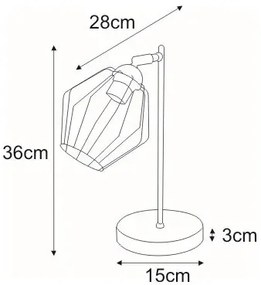 Czarna druciana lampa stołowa - S572-Xara