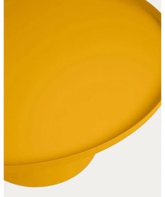 Musztardowy metalowy okrągły stolik ø 72 cm Fleksa – Kave Home