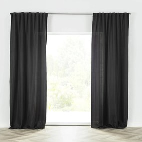 Zasłona BASIC na taśmie marszczącej 140x300cm czarny 1 szt.