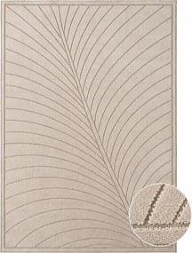 Dywan uniwersalny Nova 3D Liść beżowy 120 cm x 170 cm