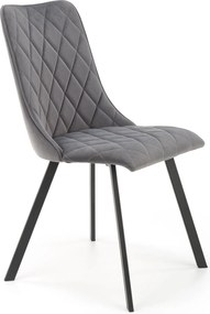 Pikowane krzesło do jadalni z tkaniny velvet K450