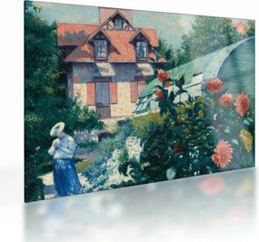 Obraz na szkle - Gustave Caillebotte, Dahlias, Garden at Petit Gennevilliers, reprodukcje (70x50 cm)