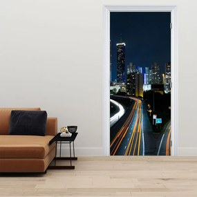 Fototapeta na drzwi - Nocna metropolia (95x205cm)
