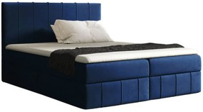 Granatowe łóżko kontynentalne z pojemnikiem 5 rozmiarów N0-R54