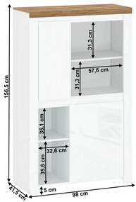 Szafka VILGO 2D, biały błyszczący