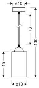 Czarna lampa wisząca ze szklanym kloszem ø 10 cm Bistro – Candellux Lighting