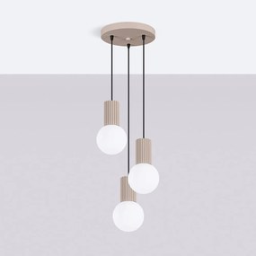 Szarobrązowa lampa wisząca ze szklanym kloszem ø 25 cm Orbital – Nice Lamps