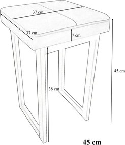 Taboret SOLID tkanina Welur stelaż metalowy STOŁEK LOFT : Kolor Stelaża - Czarny , Kolor tkaniny - VELVET - MG58, Typ tkaniny - Velvet, Wysokość - 45 cm