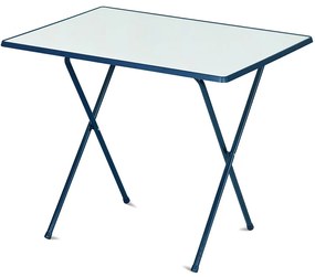 Stolik turystyczny Sevelit 60 x 80 cm biały / niebieski PATIO