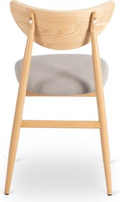 Krzesło Tapicerowane z Drewna Giętego BRAGA Dąb/Szare Retro