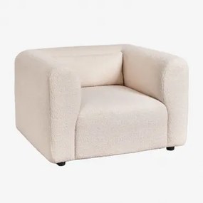Tapicerowany Fotel Fogler Chenille Kremowy Beż - Sklum