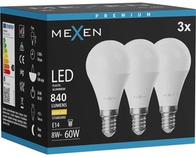 Mexen Nova 3x żarówka LED E14, G45, 8W, Ciepła - 3000K, 840 lm - L101-E14-0830-01x03