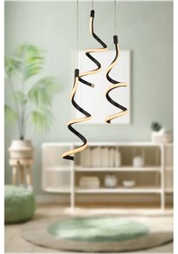 Czarna metalowa lampa wisząca LED ø 30 cm Hilton – Squid Lighting