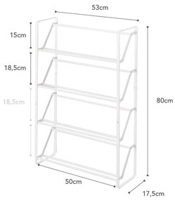 Biały metalowy regał na buty Frame – YAMAZAKI