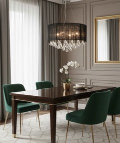 Czarny okrągły żyrandol z kryształami - 3X EX152 R7-M02