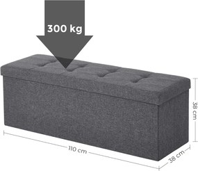 Taboret z miejscem do przechowywania OTTOMAN 110x38 cm, ciemnoszary