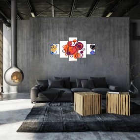 Obraz kolorowych kółek (125x70 cm)