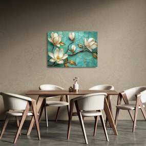 Obraz na szkle - 3D magnolie (70x50 cm)