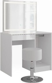 Stół do toalety biały/biały wysoki połysk 89.8x50.1x76 sherry