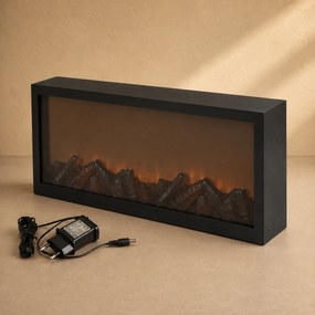 Kominek dekoracyjny LED, metalowy, 10 x 57 x 25 cm
