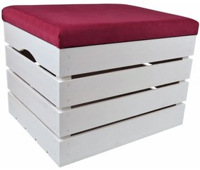 Pufa kufer skrzynia drewniana sosnowa siedzisko 50cm malowana biała