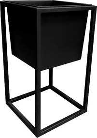 Kwietnik stojący metal LOFT stojak na kwiaty : Kolor Stelaża - Czarny , Rozmiar - 20x20 cm, Wysokość - 35 cm