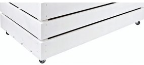 Pufa kufer skrzynia z kółkami drewniana sosnowa siedzisko 80cm naturalna