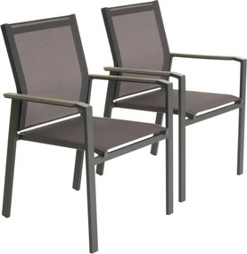 Zestaw krzeseł ogrodowych, szary, 2szt