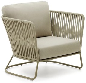 Zielony metalowy fotel ogrodowy Saconca – Kave Home