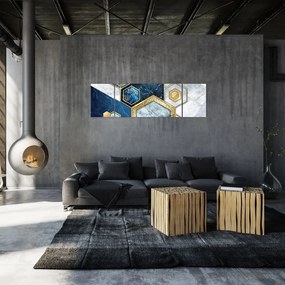 Obraz - Marmurowe sześciokąty (170x50 cm)