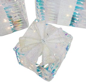 Zestaw 3 tęczowych prezentów bożonarodzeniowych z LED - Niji