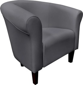 Fotel Milo tkanina Eko-skóra elegancki fotel do salonu i gabinetu : Kolor nogi - Venge, Kolor tkaniny - EKO-SKÓRA - 23D, Wysokość nogi - 15 cm