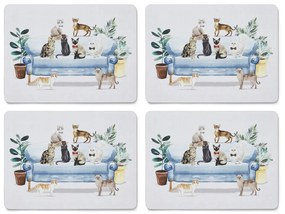 Zestaw mat stołowych i podkładek 8 szt. Curious Cats – Cooksmart ®