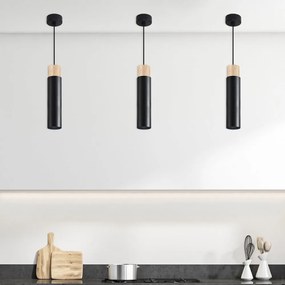 Czarna lampa wisząca z metalowym kloszem Claro – Candellux Lighting