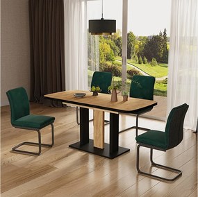 Stół jadalny czarny/dąb 120x80x77.3 fenaro