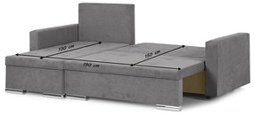 Narożnik kanapa z funkcją spania FOLLER Brązowy