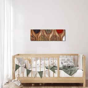 Obraz - Przyprawy na łyżkach (z zegarem) (90x30 cm)