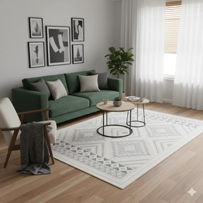 Dywan nowoczesny 3D Desire Skandynawski kremowo-szary 200 cm x 290 cm