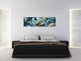 Obraz - Złote rybki (170x50 cm)