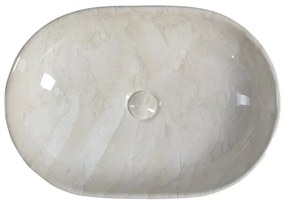 Beżowa ceramiczna umywalka 59x42 cm Dalma – Sapho