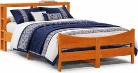 Brązowe łóżko z drewna sosnowego z zagłówkiem 120x200 A9-F15