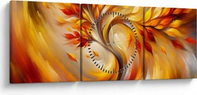 Obraz - Jesienne drzewo (z zegarem) (90x30 cm)