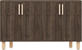 Komoda z płyty wiórowej pokrytej melaminą – 120 cm x 73,6 cm x 29,6 cm – orzech