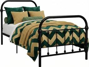 Czarne metalowe łóżko industrialne 90x200 cm R6-Z34