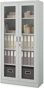 Przeszklona szafa medyczna Amelia 90x40x185 cm szara