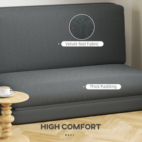 HOMCOM 3-w-1 Składany Fotel Relaksacyjny, Materac dla Gości, Dzielony, Szerokość 138 cm, Ciemnoszary