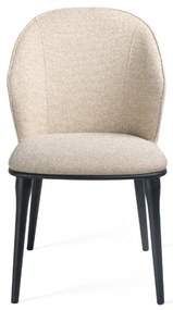 Stylowe krzesło Siena tapicerowane miękką tkaniną w odcieniu beżowym. Miękkie siedzisko, zaokrąglone oparcie i metalowe nogi łączą nowoczesny wygląd z wyjątkowym komfortem.