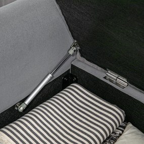 HOMCOM Ławka Tapicerowana z Przyciskami, Welurowa, 126 cm x 48,5 cm x 57 cm, Szary